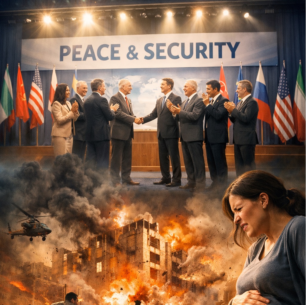 Peace and Security Declaration followed by Sudden Destruction illustration